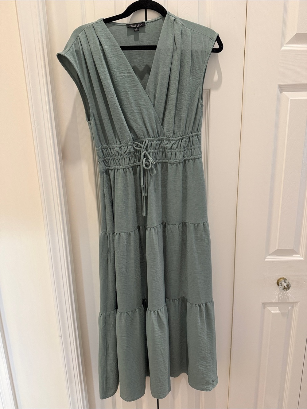 Rachel Zoe Sage Green Tiered Midi Dress